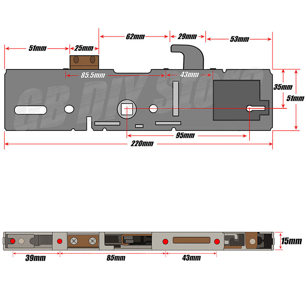 ERA Vectis Door Lock Hook Gearbox Replacement 35mm Backset Genuine