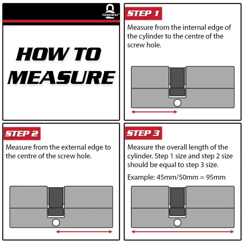 Federal 3 Star TS007 Euro Cylinder Sold Secure Diamond Door Lock 5 Keys 