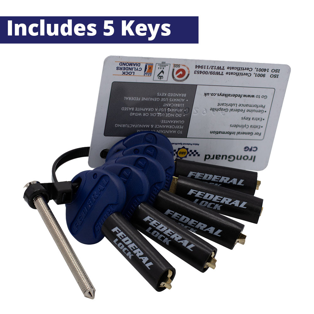 Federal Iron Guard TS007 3 star anti snap thumb turn cylinder lock 5 keys