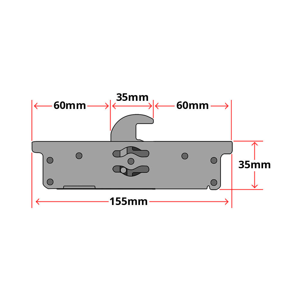 Ingenious Replacement Hook Gearbox For Multipoint Door Lock Single Hook