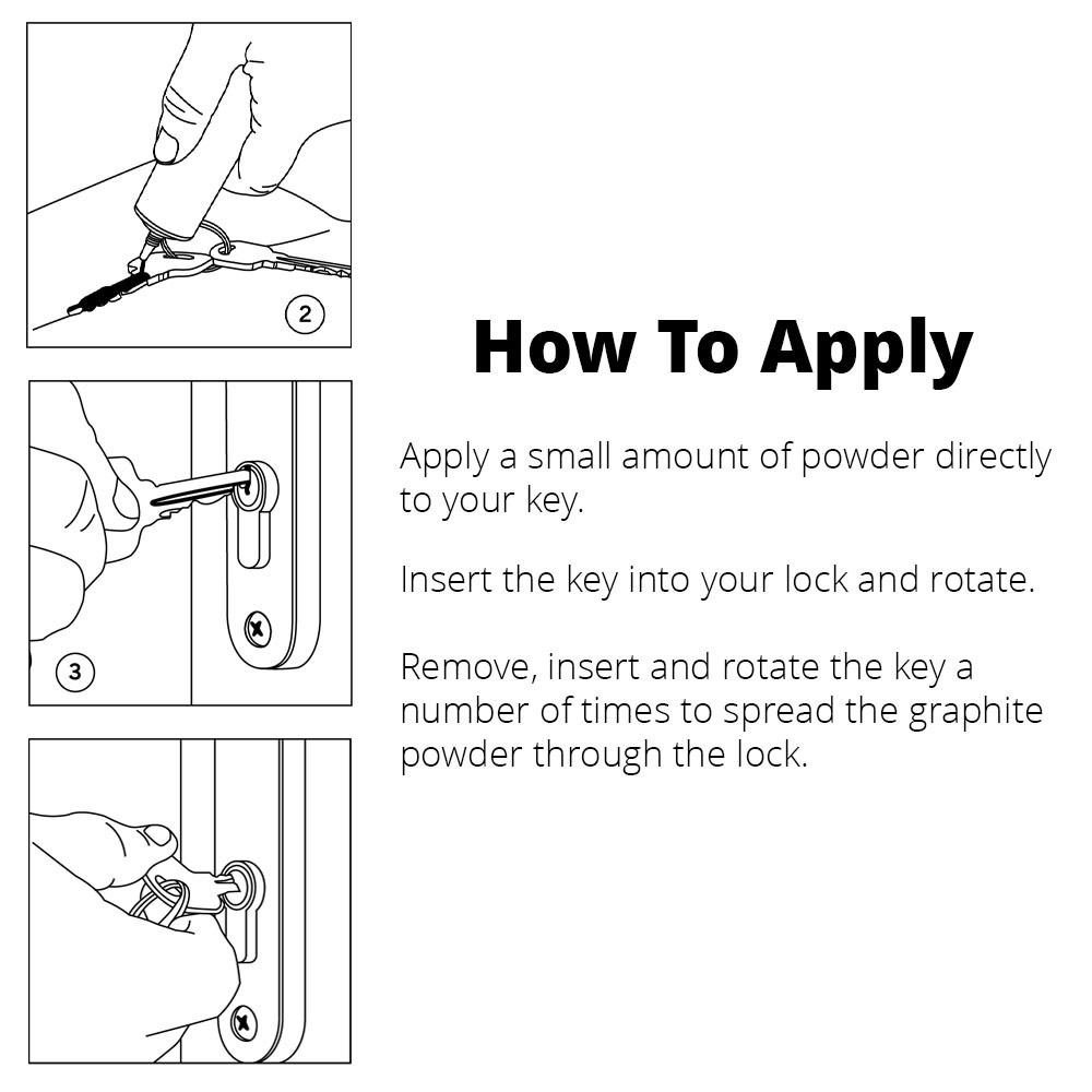 Premium Graphite Powder Lubricant For High Security Locks & Cylinders 30g