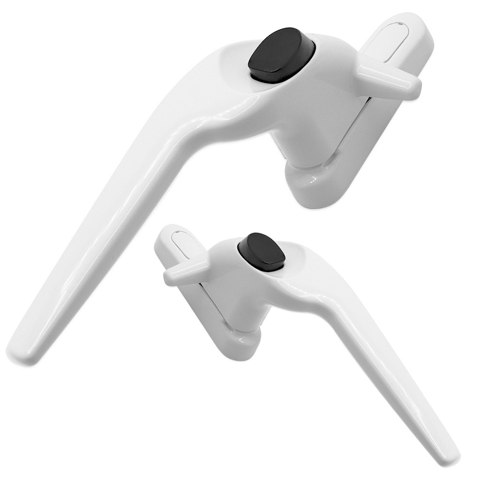 Ellbee Caravan Cockspur Window Handle - Cranked Non-Locking White 21mm Backset