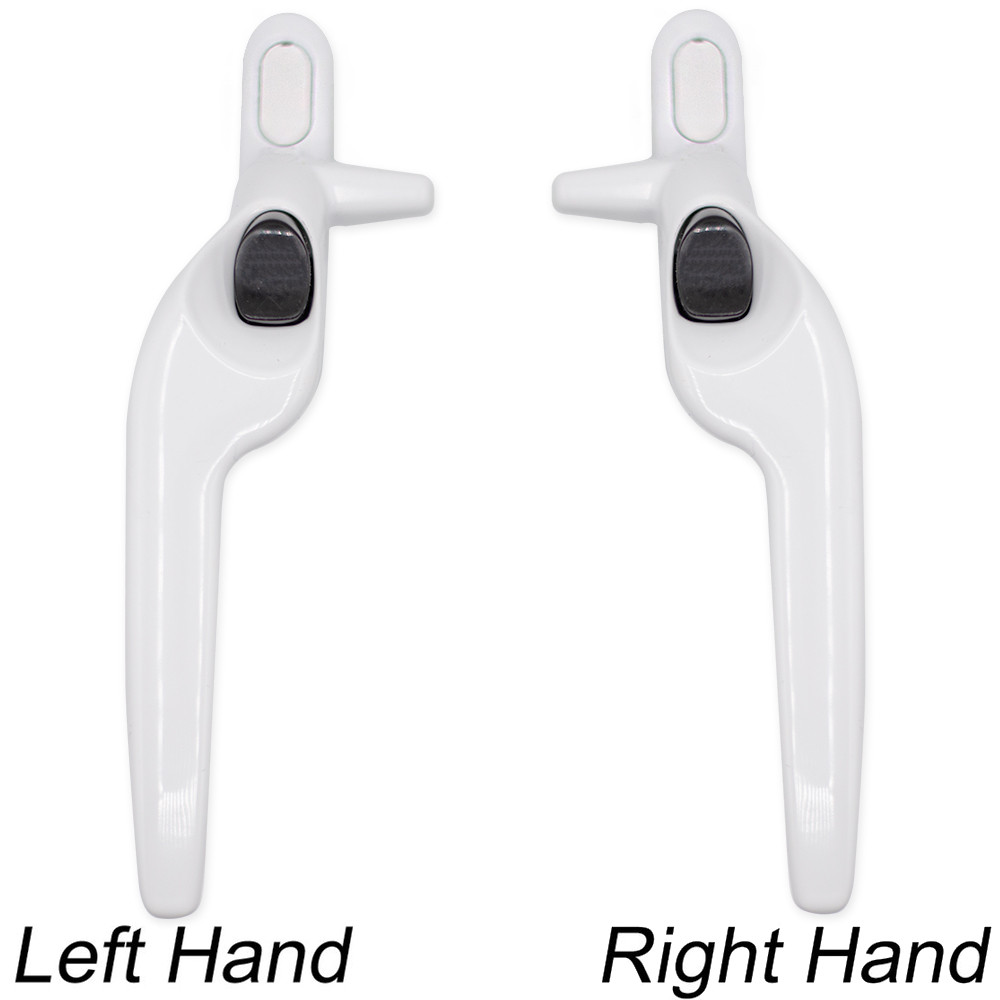 Ellbee Caravan Cockspur Window Handle - Cranked Non-Locking White 21mm Backset