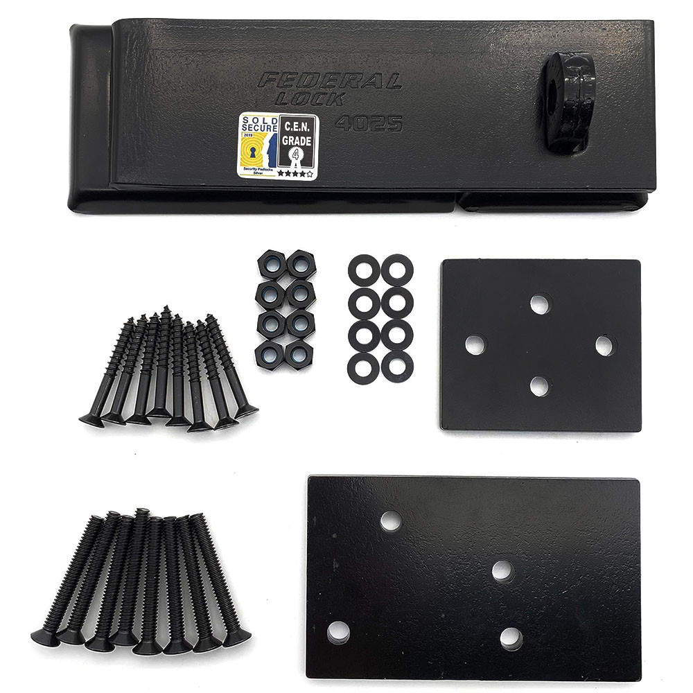 Federal Lock 4025 Hasp & Staple - Sold Secure Silver