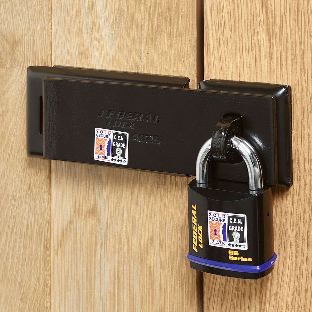 Federal Lock 4025 Hasp & Staple - Sold Secure Silver