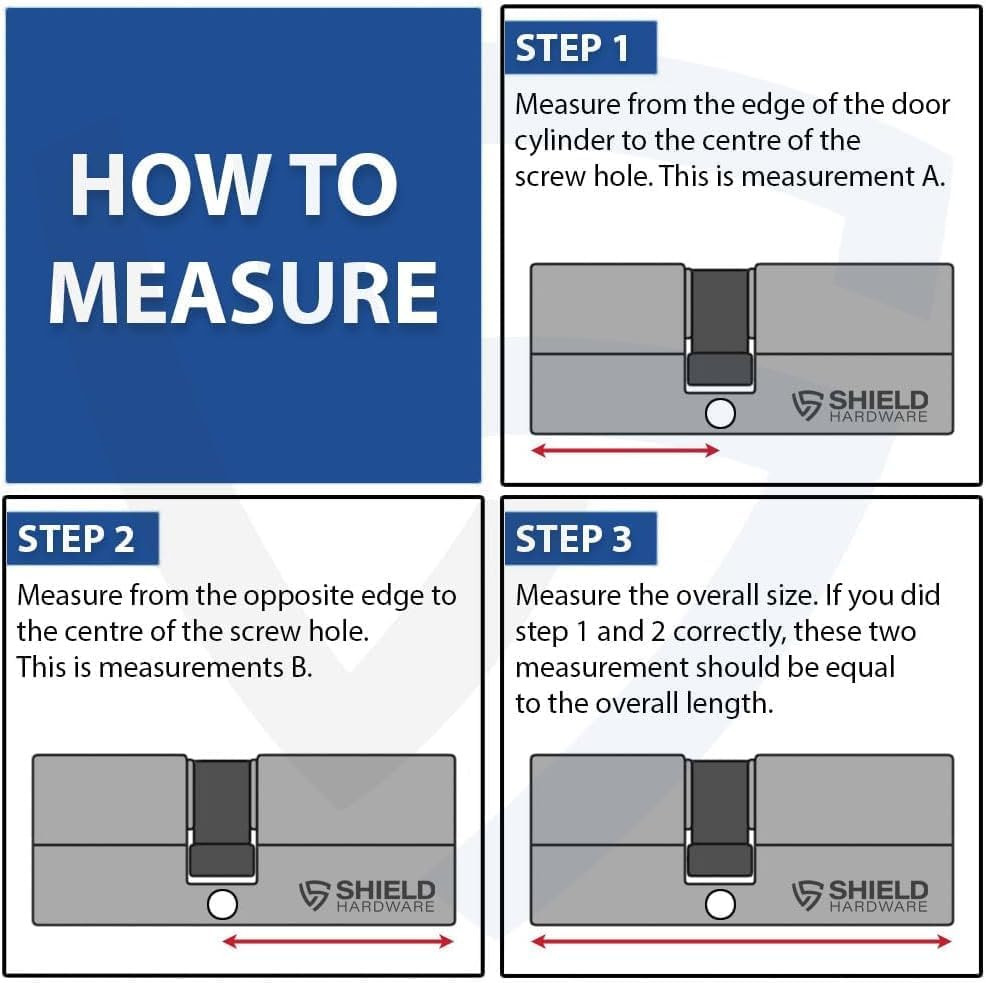 SHIELD HARDWARE Euro Cylinder Door Lock TS007 1 Star Chrome