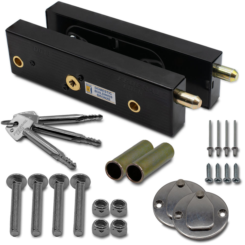 Federal Lock D613 Enfield Garage Door Security Bolts Lock - Sold Secure