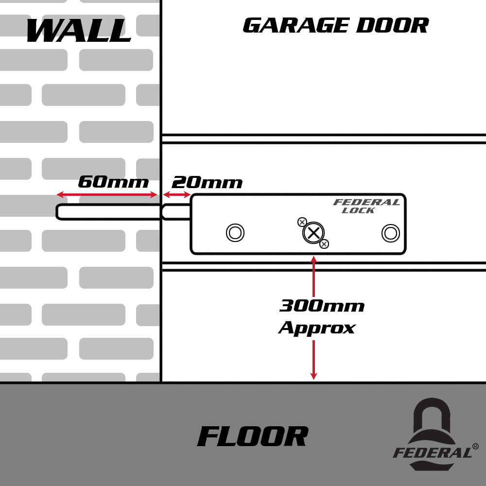Federal Lock D613 Enfield Garage Door Security Bolts Lock - Sold Secure