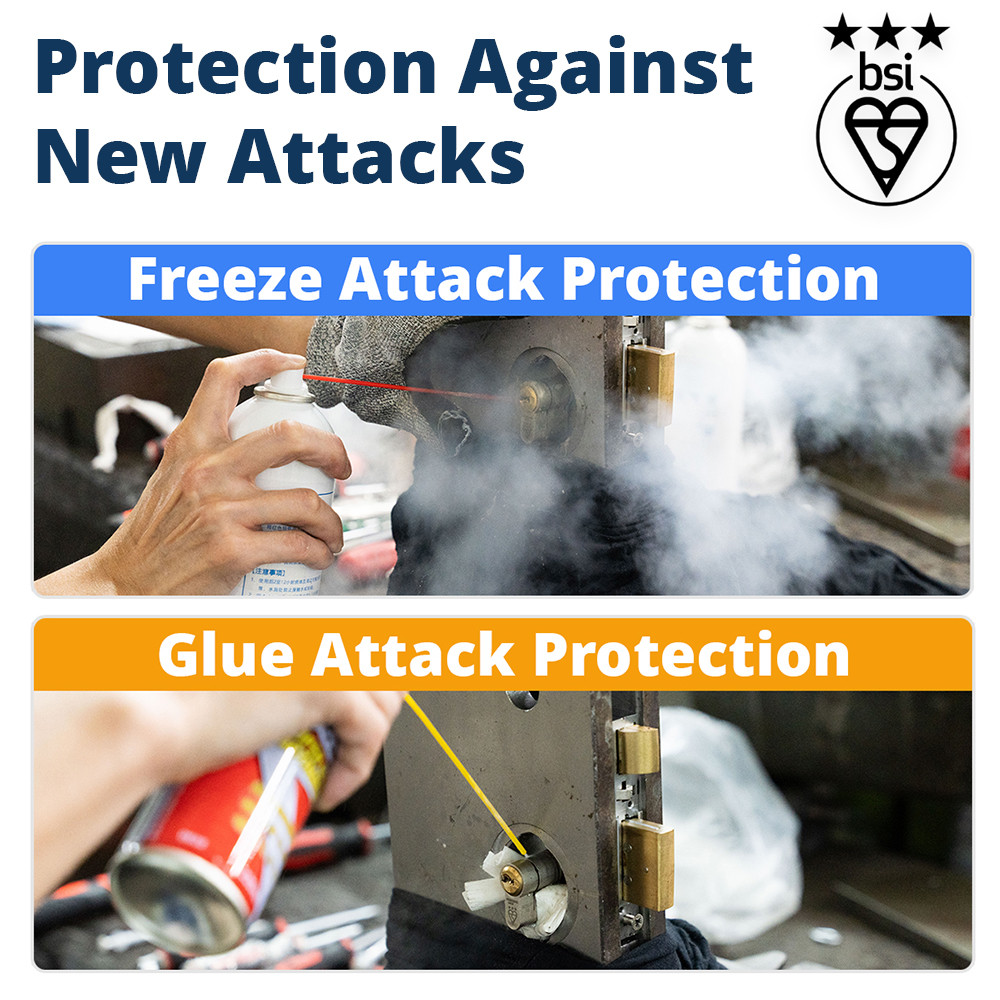 Federal Gabriel 3 Star Euro Cylinder Thumb Turn Door Lock  Chrome - Maximum Security