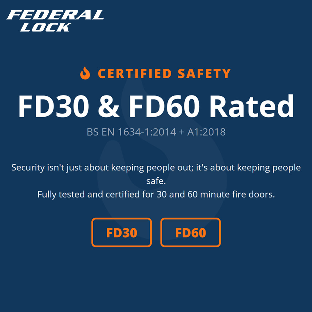 Federal Gabriel 3 Star Euro Cylinder Thumb Turn Door Lock  Chrome - Maximum Security