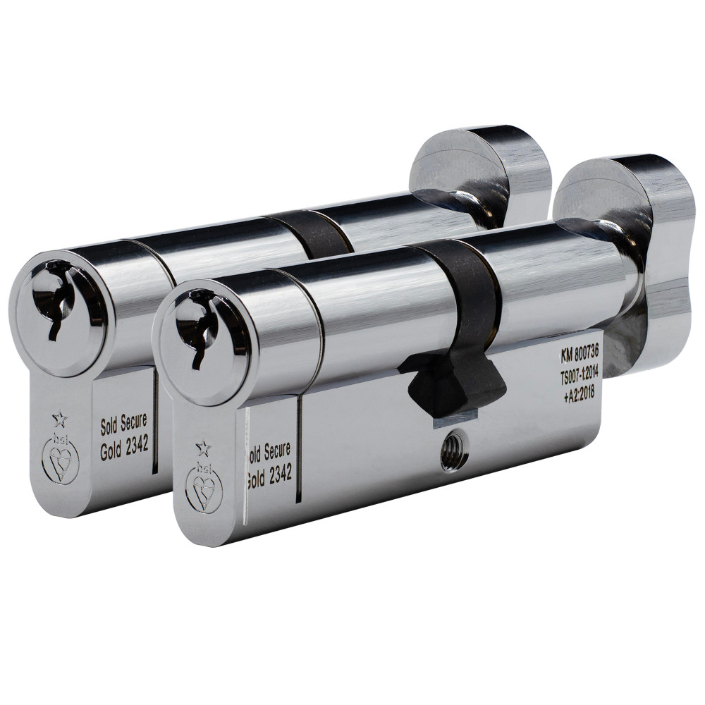 Shield Hardware 1 Star Thumb Turn Euro Cylinder - Keyed Alike to Your Code