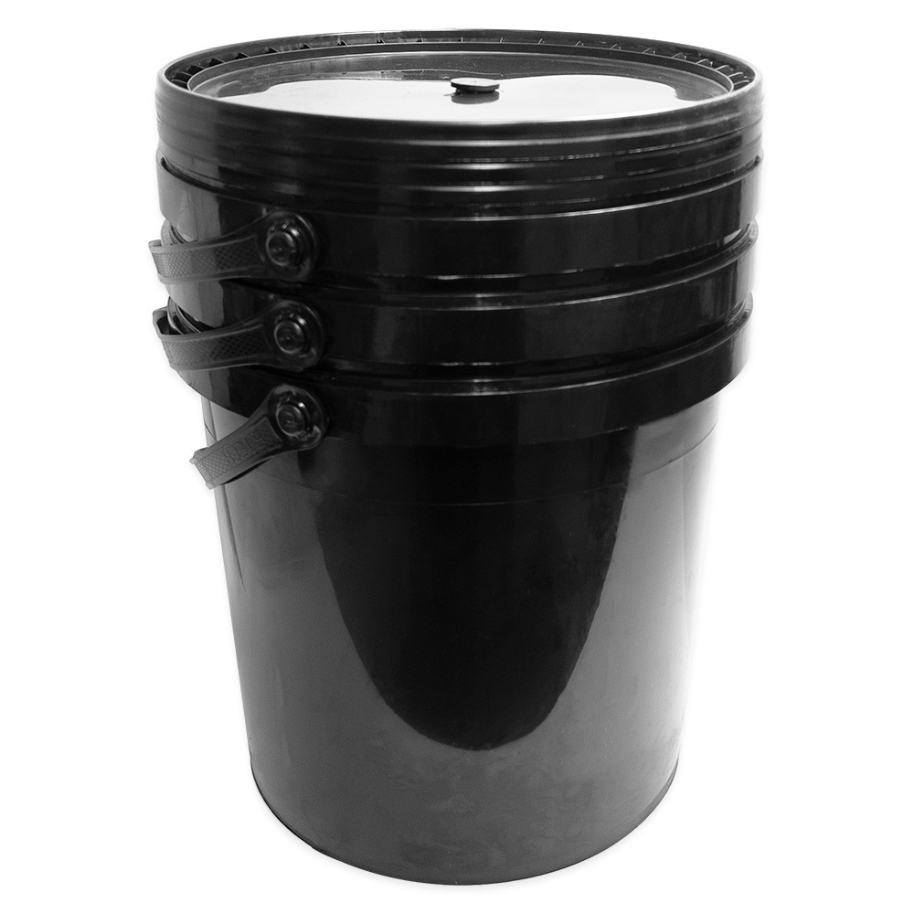 3x Bucket 25L Plastic Bucket Tub Container With Handles 