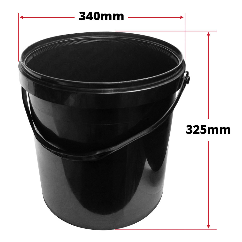 3x Bucket 25L Plastic Bucket Tub Container With Handles Technical