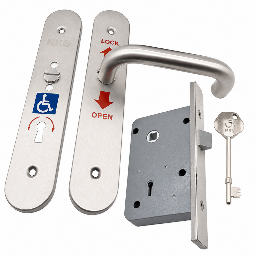 NKS Disabled Toilet RADAR Lock & Handle Set with Key