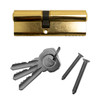 Yale Standard Euro Cylinder Door Lock Polished Brass Side With Keys