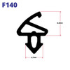 F140 UPVC BUBBLE FLIPPER RUBBER SEAL