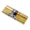 Yale Platinum 3 Star Door Lock Polished Brass Side View