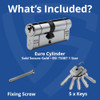 SHIELD HARDWARE Euro Cylinder Door Lock TS007 1 Star Chrome