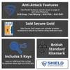 SHIELD HARDWARE Euro Cylinder TS007 1 Star Polished Chrome key features