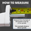 how to measure a upvc window handle spindle