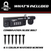4 Digit Combination Bolt Lock 33mm - Premium Security