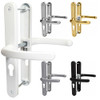 TSS sprung uPVC door handles 48mm PZ 215mm fixing centres in five finishes