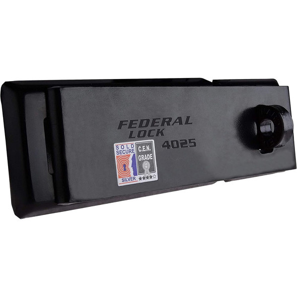 Federal Lock 4025 Hasp & Staple - Sold Secure Silver