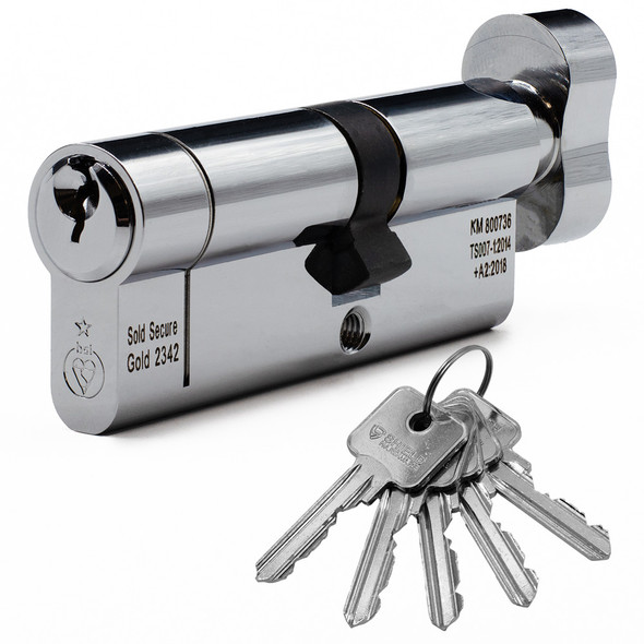 Shield Hardware 1 Star Thumb Turn Euro Cylinder - Keyed Alike to Your Code