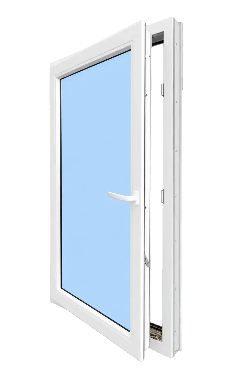 Open uPVC window showing how replacement gasket seals help keep out draughts