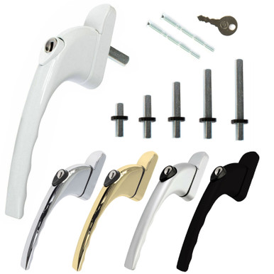 Mila Universal Locking Window Handle - For Double Glazing UPVC Windows, Multi Spindle, Key Included 7 thumbnail image