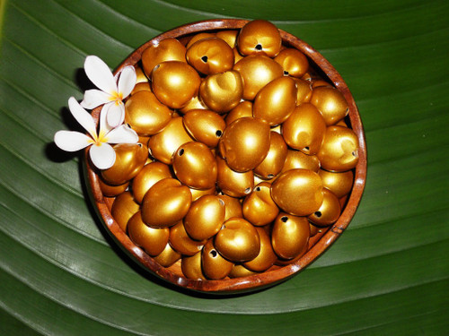 Gold Painted Loose Kukui Nuts
