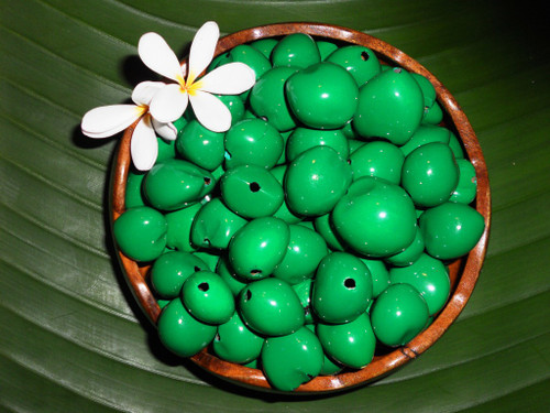 Green Painted Loose Kukui Nuts