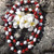 Red and White Kukui Nut Lei - 10 Leis per Order