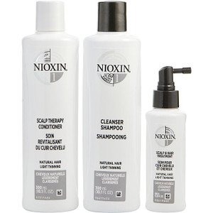 Nioxin by NIOXIN Set-3 Piece Maintenance Kit System 1 With Cleanser 10.1 Oz & Scalp Therapy 10.1 Oz & Scalp Treatment 3.38 Oz for Unisex Nioxin by NIOXIN Set-3 Piece Maintenance Kit System 1 With Cleanser 10.1 Oz & Scalp Therapy 10.1 Oz & Scalp Treatment 3.38 Oz for Unisex