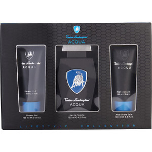 Lamborghini Acqua by TONINO LAMBORGHINI Edt Spray 4.2 Oz & Aftershave Balm 3.4 Oz & Shower Gel 3.4 Oz for Men Lamborghini Acqua by TONINO LAMBORGHINI Edt Spray 4.2 Oz & Aftershave Balm 3.4 Oz & Shower Gel 3.4 Oz for Men