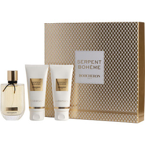 Boucheron Serpent Boheme by BOUCHERON Eau De Parfum Spray 3 Oz & Body Lotion 3.4 Oz & Shower Gel 3.4 Oz for Women