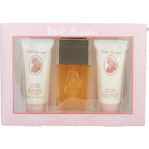 White Shoulders by EVYAN Eau De Cologne Spray 4.5 Oz & Body Lotion 3.3 Oz & Body Wash 3.3 Oz for Women