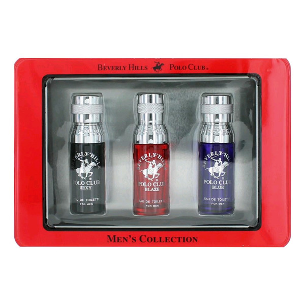 BHPC Body Spray Collection by Beverly Hills Polo Club, 3 Piece Mini Variety Set for Men (Red New)