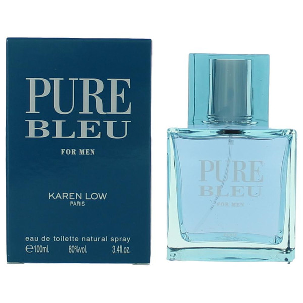 Pure Bleu by Karen Low, 3.4 oz Eau De Toilette Spray for Men