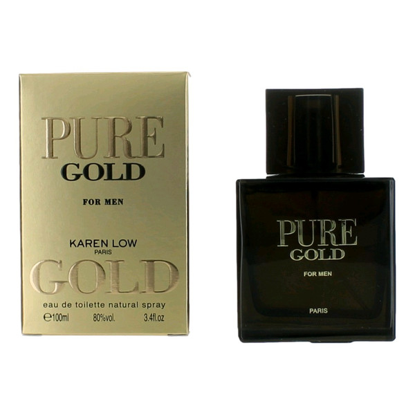 Pure Gold by Karen Low, 3.4 oz Eau De Toilette Spray for Men