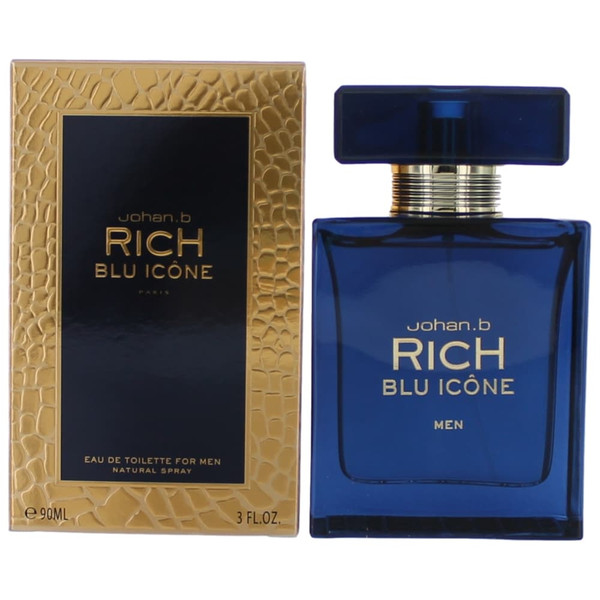 Rich Blu Icone by Johan.b, 3 oz Eau De Toilette Spray for Men