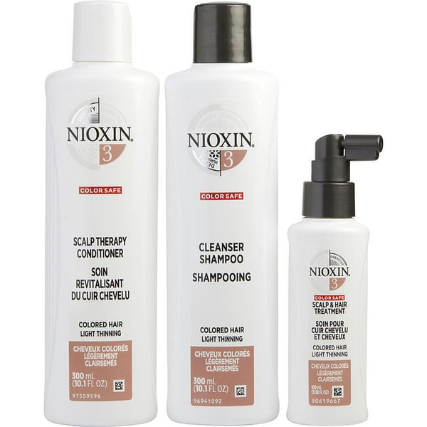 Nioxin by NIOXIN Set-3 Piece Maintenance Kit System 3 With Cleanser 10.1 Oz & Scalp Therapy 10.1 Oz & Scalp Treatment 3.38 Oz (Packaging May Vary) for Unisex