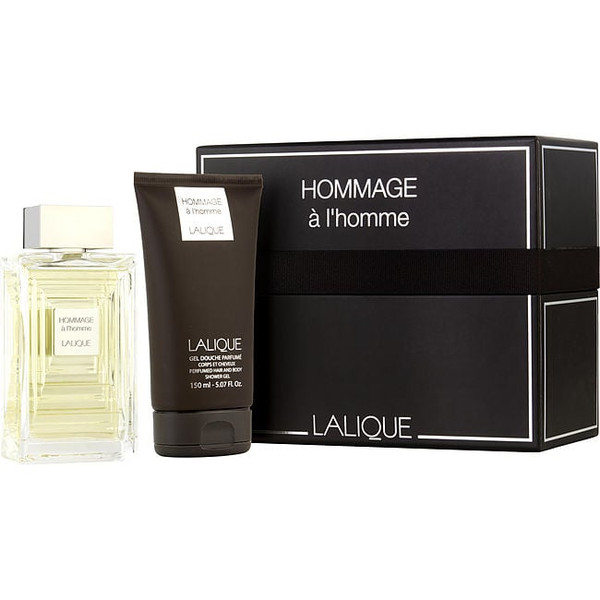Lalique Hommage A L'Homme by LALIQUE Edt Spray 3.4 Oz & Hair And Shower Gel 5.7 Oz for Men