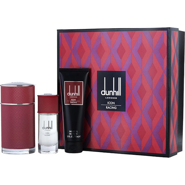 Dunhill Icon Racing Red by ALFRED DUNHILL Eau De Parfum Spray 3.4 Oz & Eau De Parfum Spray 1 Oz & Shower Gel 3 Oz for Men