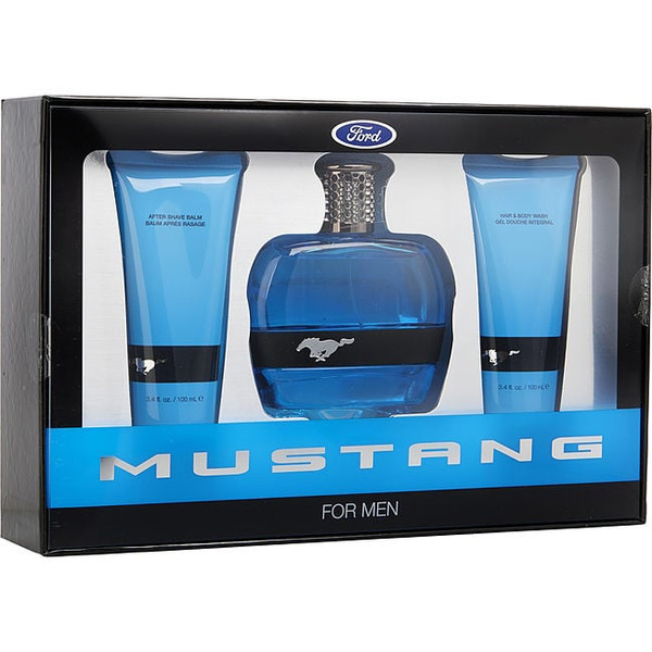 Ford Mustang Blue by ESTEE LAUDER Edt Spray 3.4 Oz & Hair And Body Wash 3.4 Oz & Aftershave Balm 3.4 Oz for Men