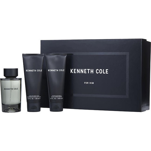 Kenneth Cole For Him by KENNETH COLE Edt Spray 3.4 Oz & Aftershave Balm 3.4 Oz & Hair & Body Wash 3.4 Oz for Men