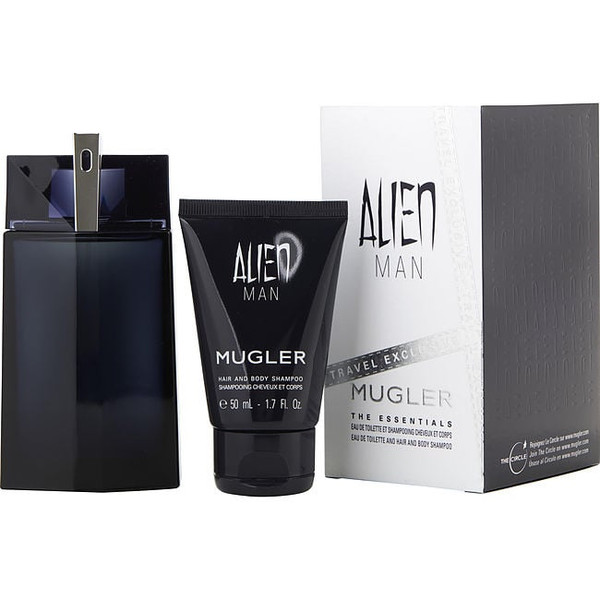 Alien Man by THIERRY MUGLER Edt Refillable Spray 3.4 Oz & Hair And Body Shampoo 1.7 Oz (Travel Offer ) for Men