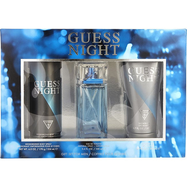 Guess Night by GUESS Edt Spray 3.4 Oz & Deodorant Spray 6 Oz & Shower Gel 6.7 Oz for Men