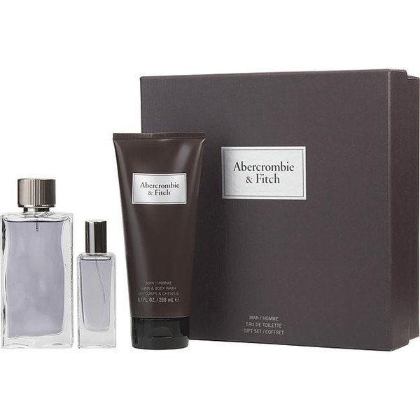 Abercrombie & Fitch First Instinct by ABERCROMBIE & FITCH Edt Spray 3.4 Oz & Hair And Body Wash 6.7 Oz & Edt Spray 0.5 Oz for Men