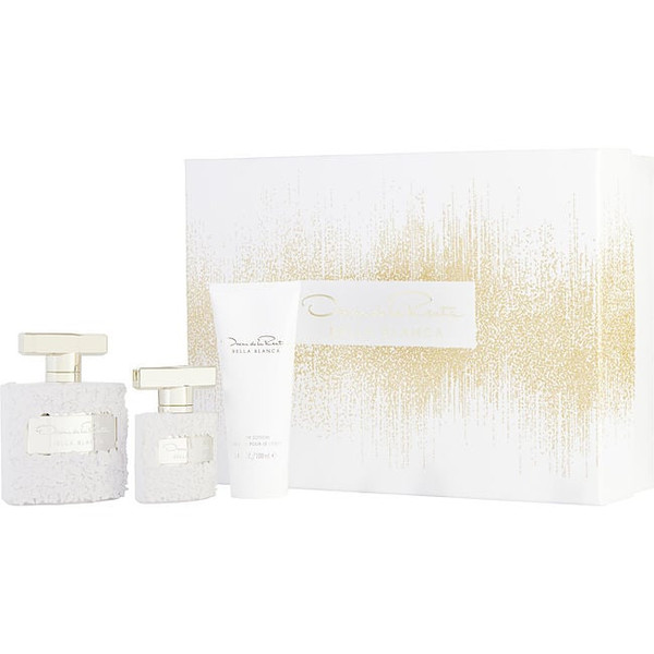 Oscar De La Renta Bella Blanca by OSCAR DE LA RENTA Eau De Parfum Spray 3.4 Oz & Eau De Parfum Spray 1 Oz & Body Lotion 3.4 Oz for Women